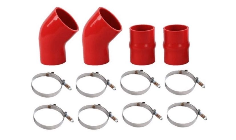 FGJQEFG Intercooler Shoe Silicone Hose Kit for 1(contact info removed) Dodge Ram 5.9L Red