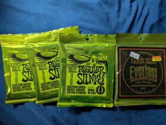 Guitar strings 3 Ernie Ball 10s and acoustic Set 