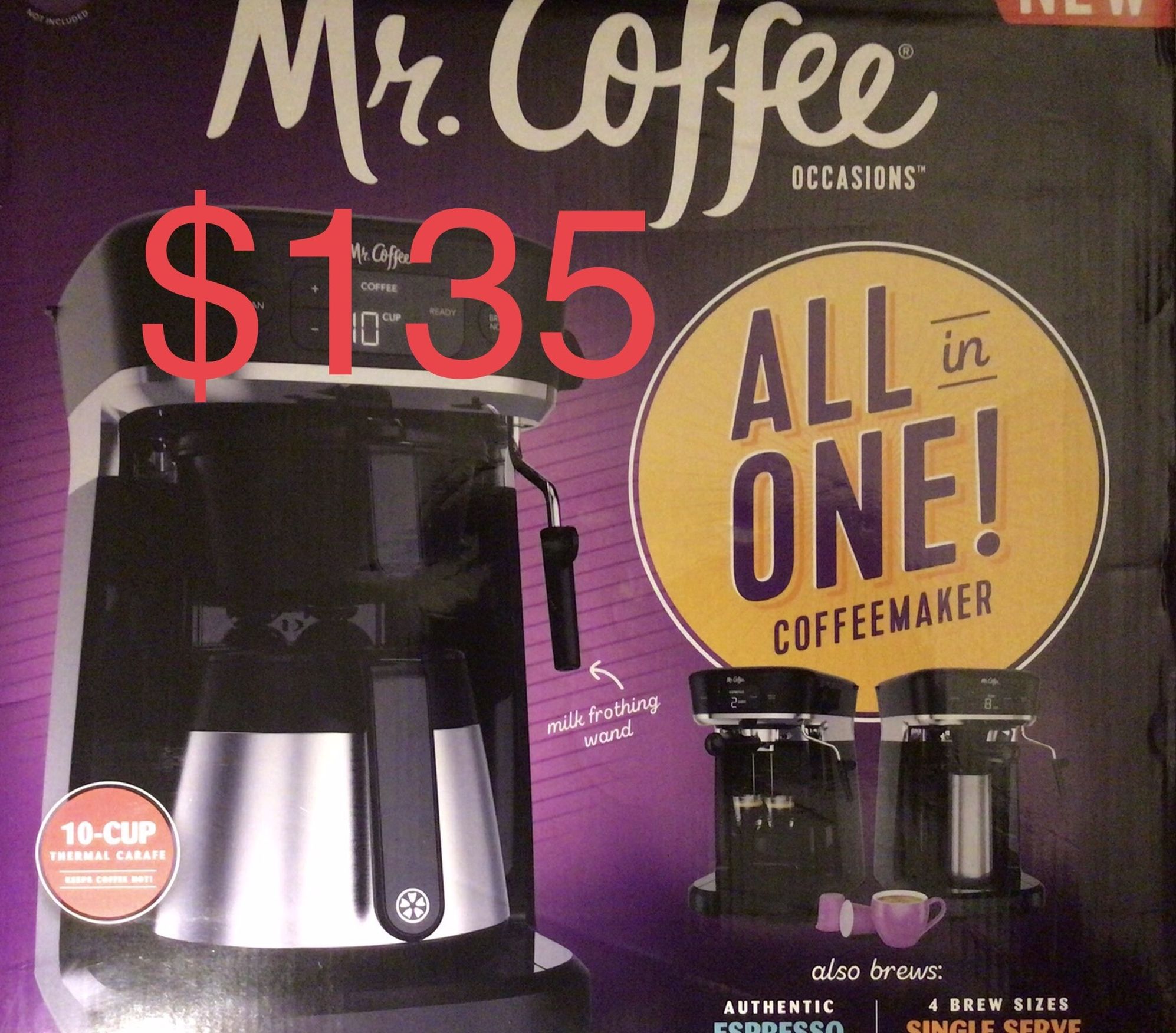 Coffee Occasions Thermal Carafe Single Serve Coffee Maker and