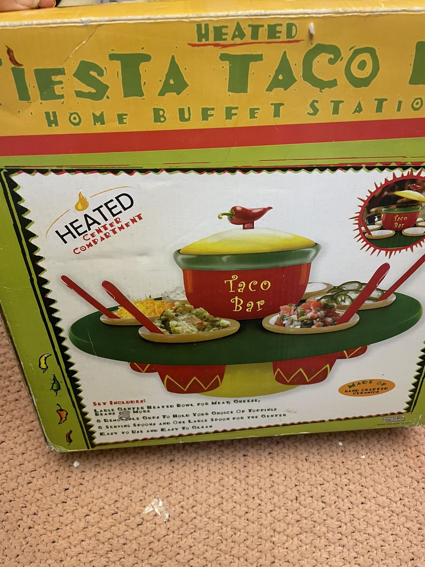 Vintage Smart Planet Heated Fiesta Taco Bar- only three spoons-