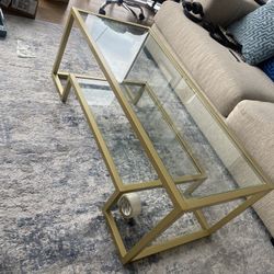 Gold, Glass Coffee Table