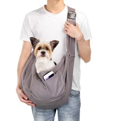 OWNPETS Pet Sling Carrier, Pet Sling Carrier Bag Safe,Fit 10~15lb Cats&Dogs, Comfortable, Adjustable, Perfect for Daily Walk, Outdoor Activity and Wee