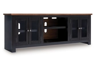 Wildenauer Brown/Black XL TV Stand w/Fireplace Option
