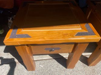 2 Wooden End Tables with Drawer