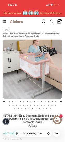 Pink bassinet 3 in 1 rocker like new