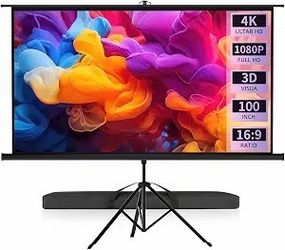 100 Inch Projector Screen with Stand