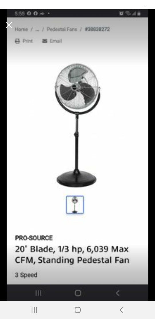 Fan, 20" , 1/8 hp. Brand New,, Never Opened MSC # (contact info removed)