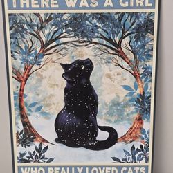 Once Upon a Time There Was a Girl Who Really Loved Cats 8x12 Metal Tin Sign
