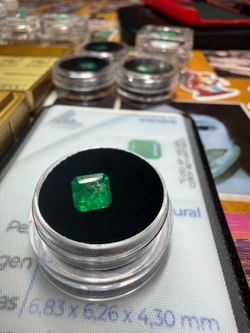 1.12 Ct Natural Colombian Emerald Octagon Cut F2 Resin Enhanced ICG Report