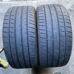 2) 285/35/21 Dunlop Sport Maxx RT2 MO Tires.  Tread measures 6/32  Came off a Mercedes  DOT 0523  $250 for Both  I carry other sizes as well