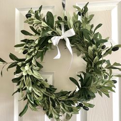 18” Artificial Olive Wreath Christmas Wreaths Front Door Handmade Olive Wreath
