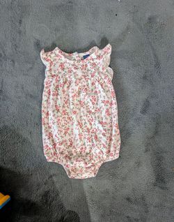 Old Navy White Romper with Pink Floral Print