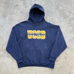 Vintage 90’s UCSD University Of California SanDiego Pullover Hoodie Sweater Blue