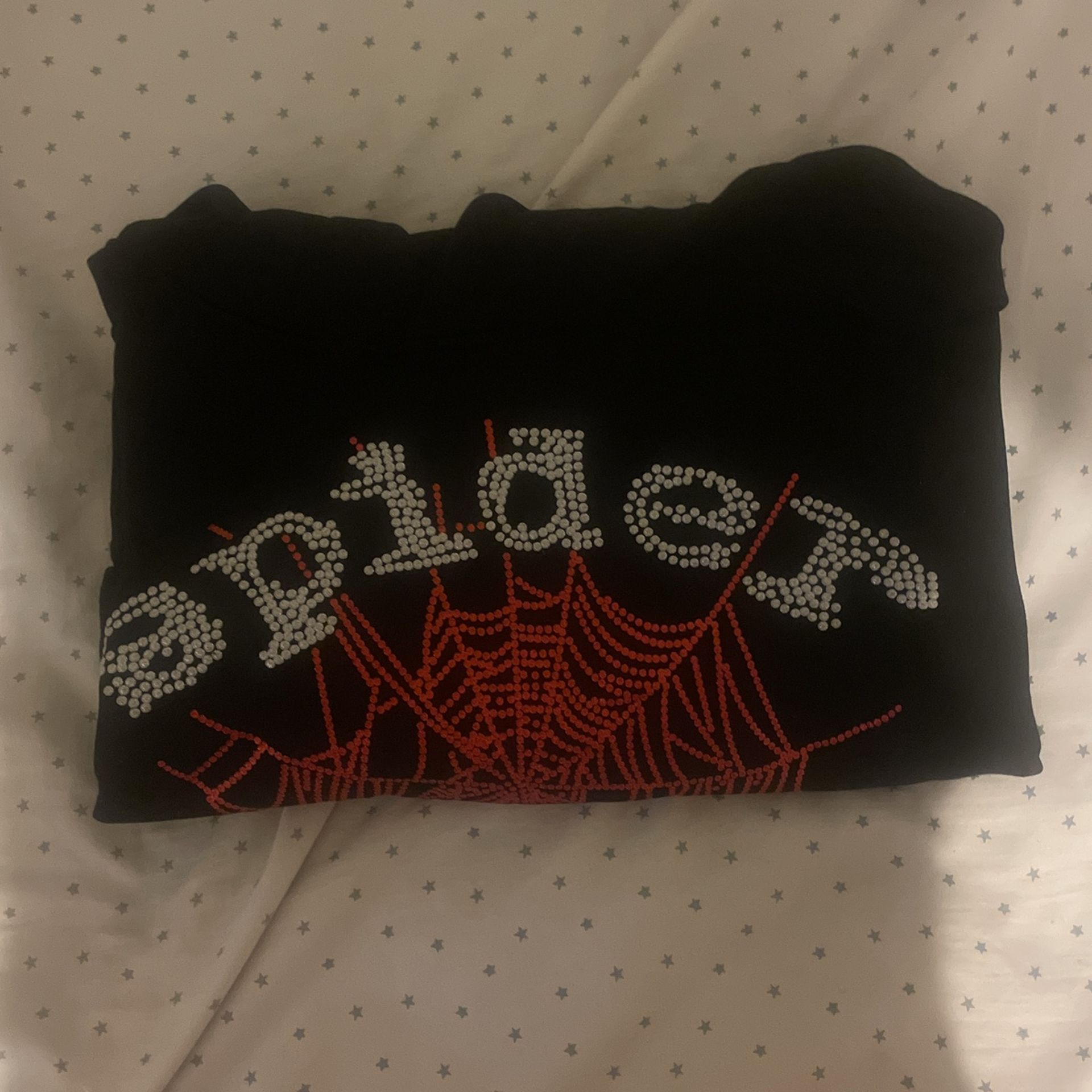 Black Spider Hoodie With rhinestones