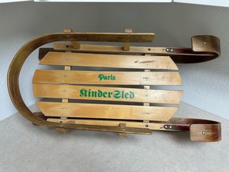 vintagea mid-20th century wooden Paris KinderSled child's sled.