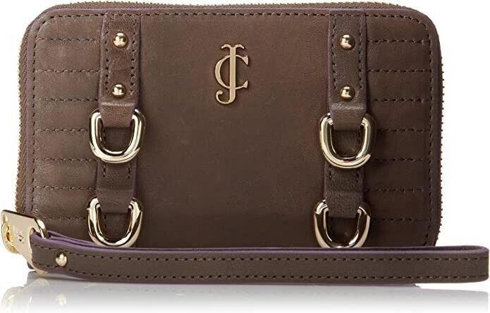 Juicy Couture Dylan Leather Tech Wristlet CHOICE OF BROWN OR BLACK