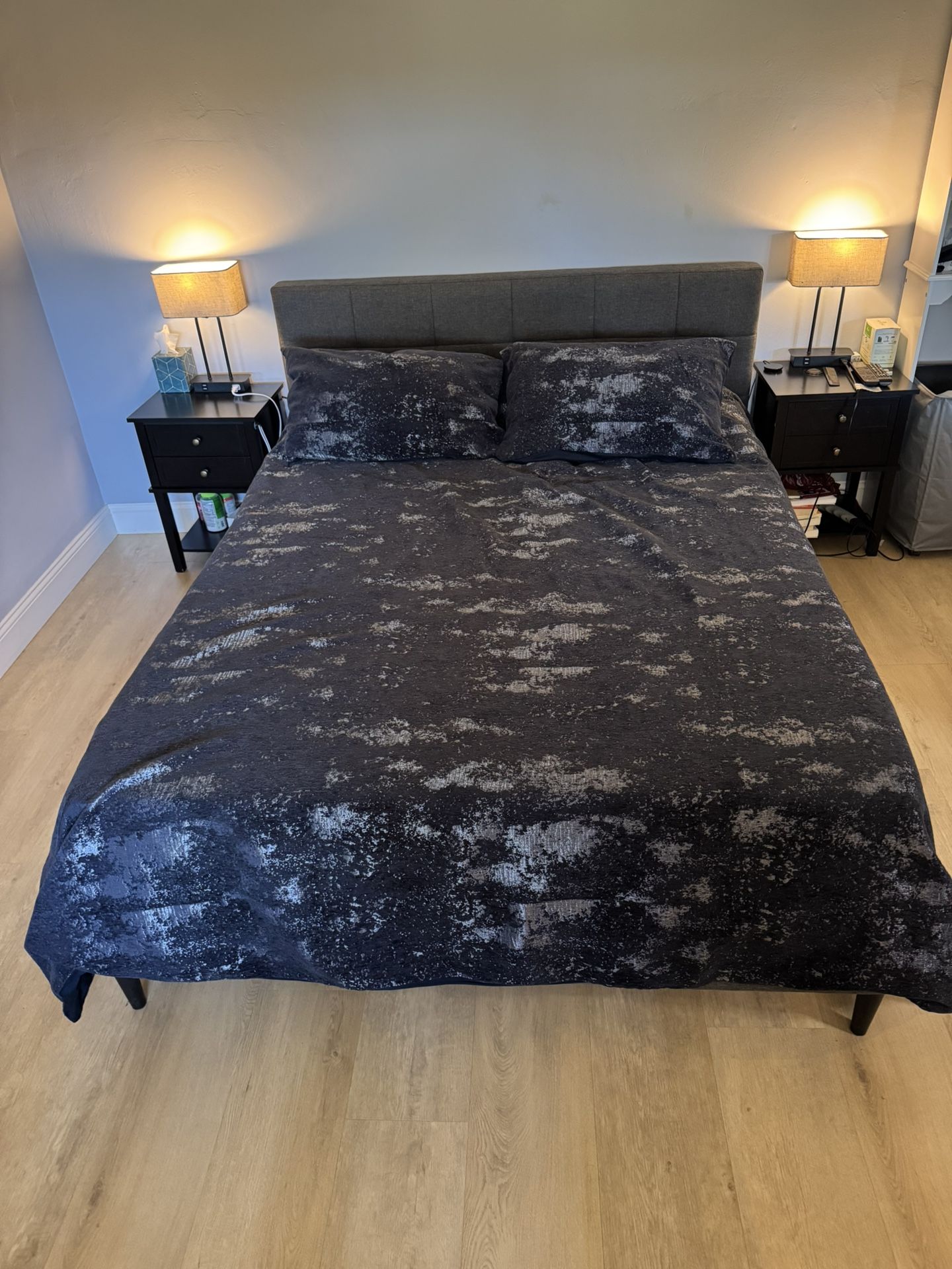 Queen Bed Frame With Mattress From Clean Apartment