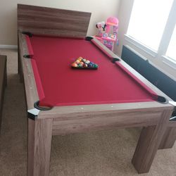 
Hathaway Newport Pool Table Combo Set with Benches, 7-ft, Woodgrain Finish