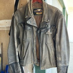 Distressed leather suede Harley Davidson jacket