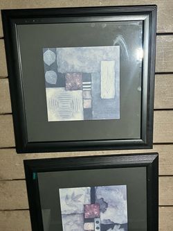 Set of 2 Framed Abstract Botanical Wall Art Prints