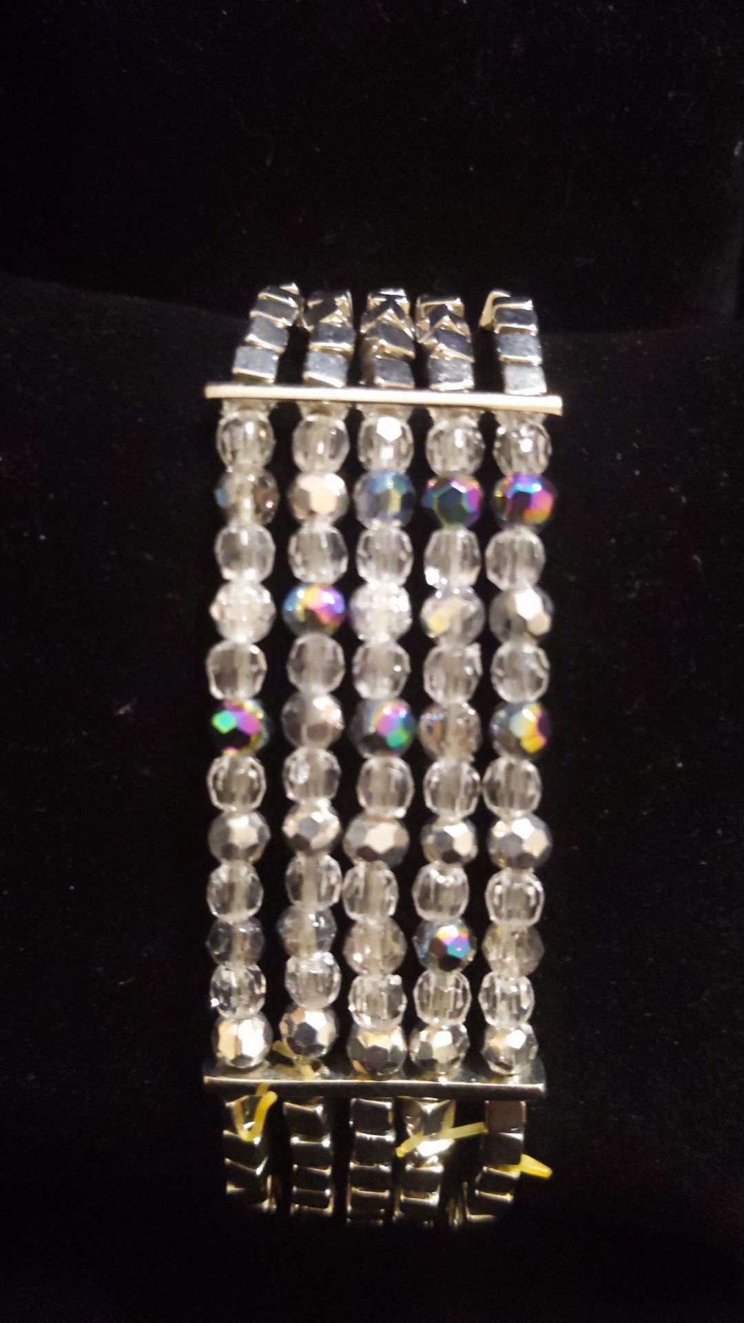 New Cookie Lee stretch bracelet silver and crystals stunning original tag $36