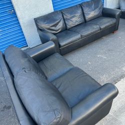 Modern Leather Couch And Loveseat Black Original
