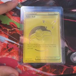 This collectible item is a Pokemon Celebrations Poke Ball gold promotional card 