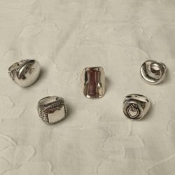 925 Sterling Silver Statement Rings 