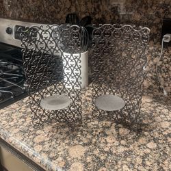 Metal Demasque candle holders