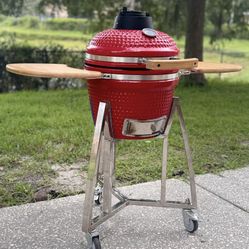 Ceramic Kamado Egg Charcoal Grill and Smoker