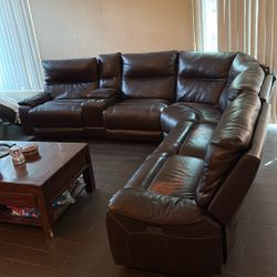 Leather sectional