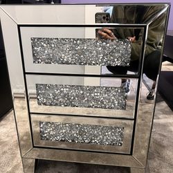 2pc. 3-Drawer Mirror Nightstands