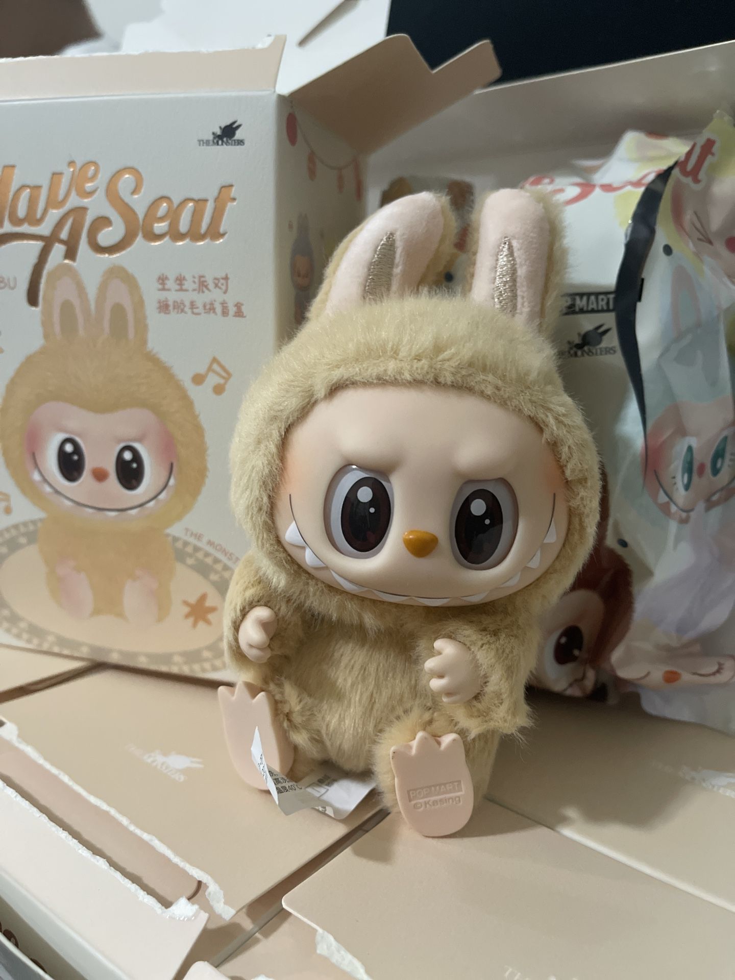 Opened Box BABA Have A Seat Labubu