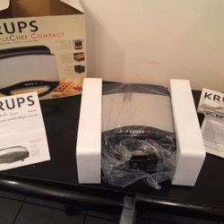 KRUPS WAFFLE CHEF COMPACT 2 Slice Belgian Waffle