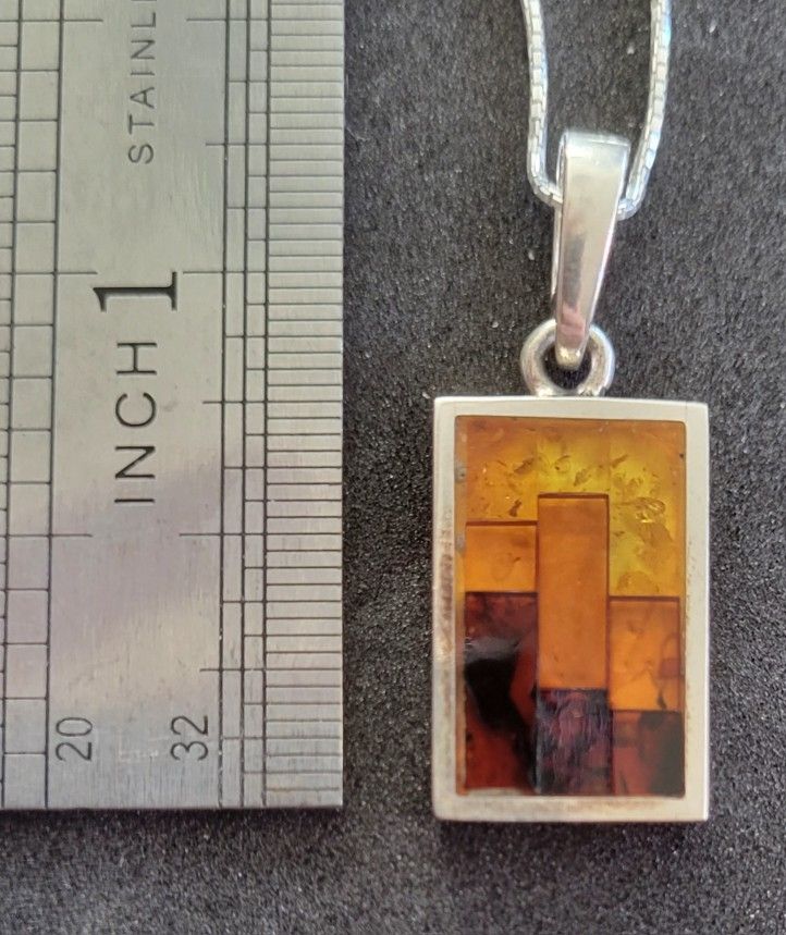 Genuine Baltic Amber Necklace SS Setting