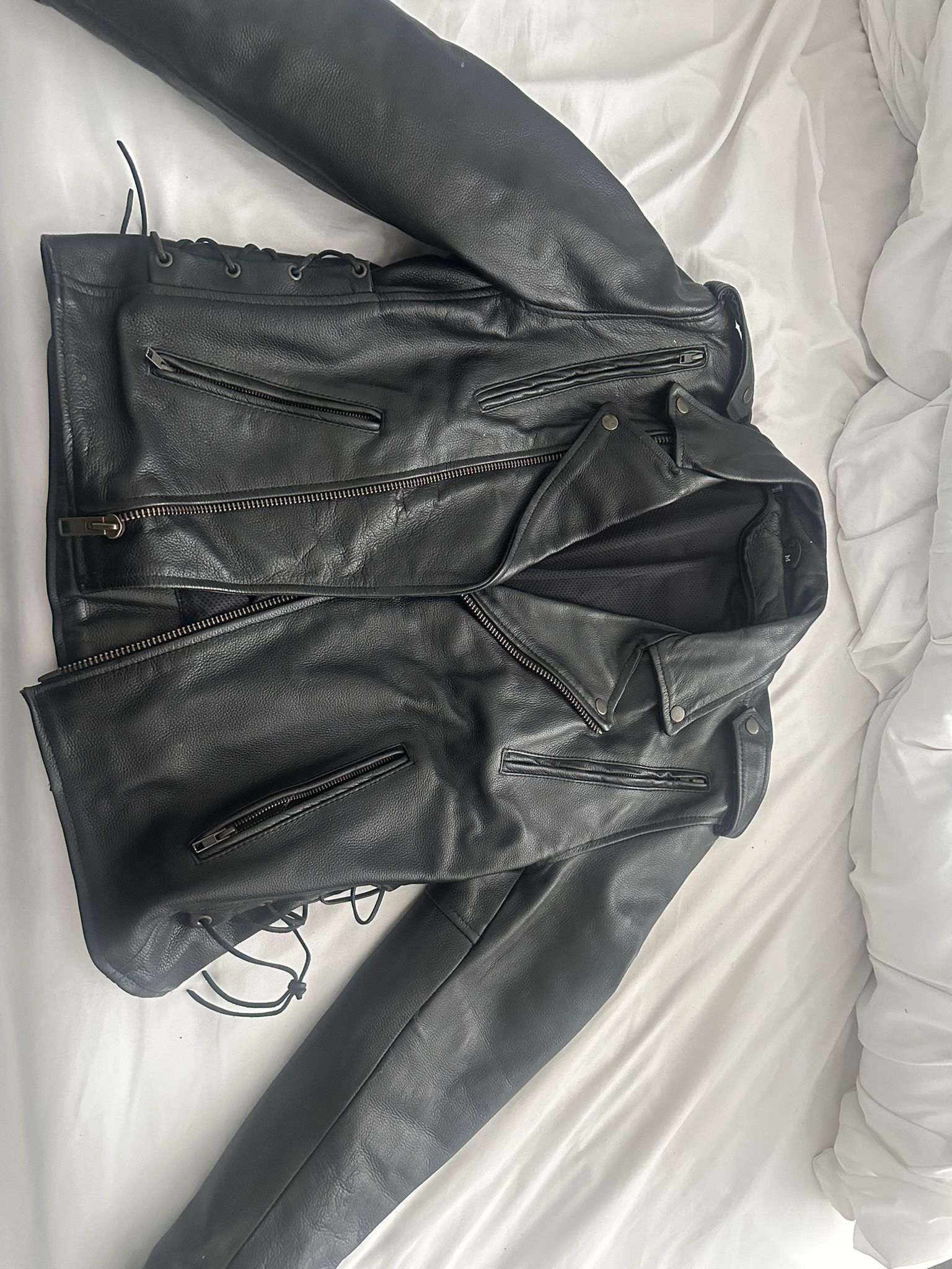 Motorcycle Leather Jacket Size M