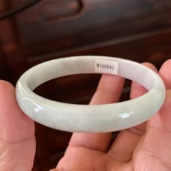 Natural  Light Green Color  Jade Bangle  64mm