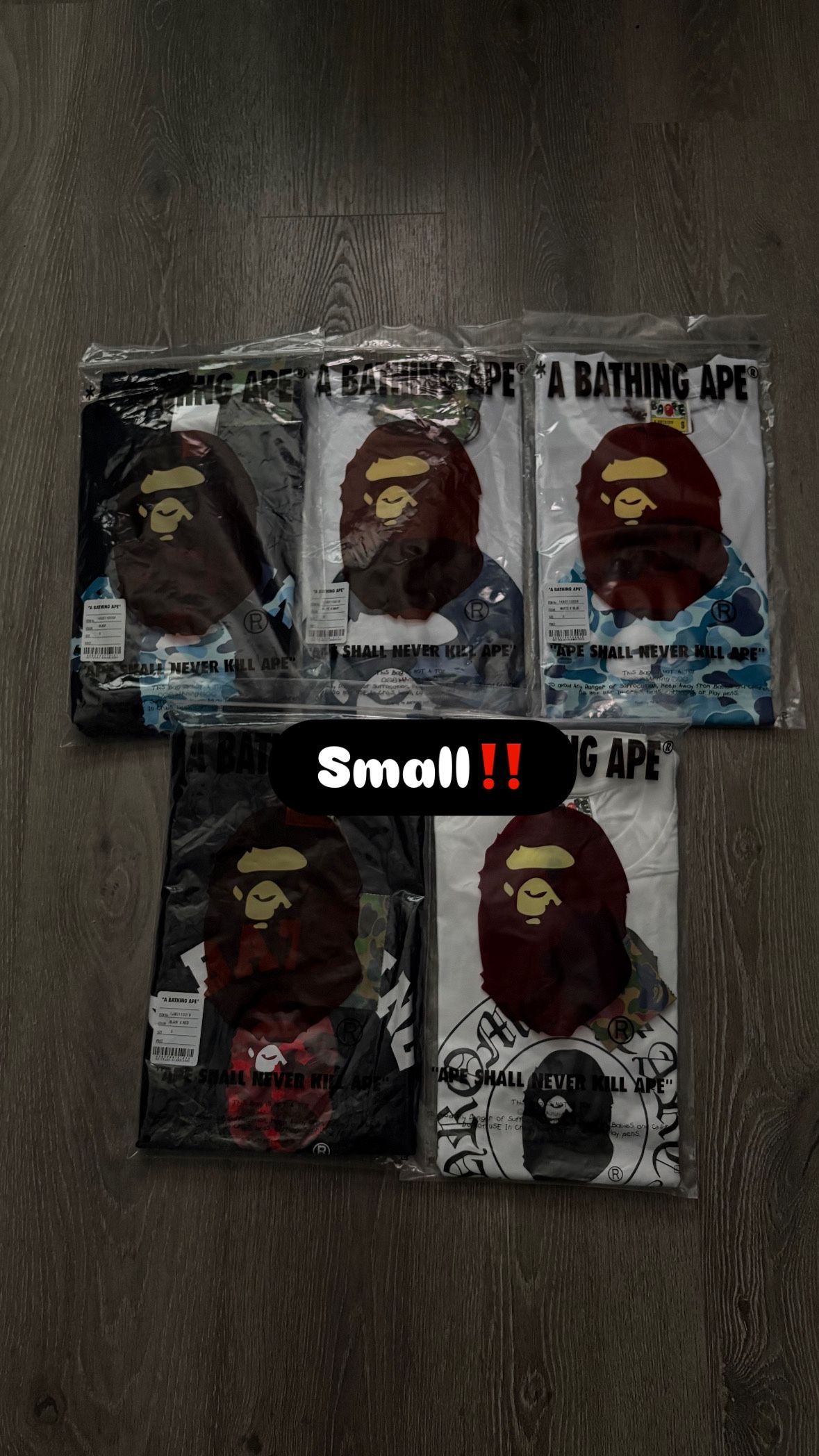 Bape Tees (size Small)