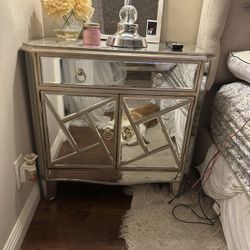 Mirrored Side Table Dresser x 2