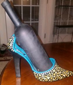 High Heel Sexy Leopard Cheetah Liquor or Wine Bottle Holder . Awesome piece !