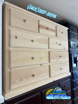 Nine drawer natural pinewood cajonera Comoda chest Pino
