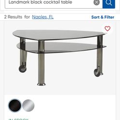 Smoked  Black Cocktail Table - Almost New