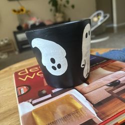 Terracotta Pot Halloween Decor Handpainted 