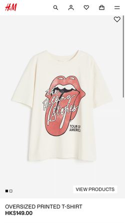 H&M OVERSIZED PRINTED T-SHIRT Rolling Stones 
