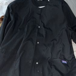 Medium Long Sleep Srub Top Black
