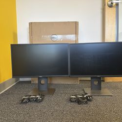 2 Dell Monitors (P2417H) Full HD, IPS 
