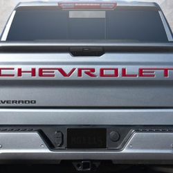 Red Domed Tailgate Letters for CHEVY 
