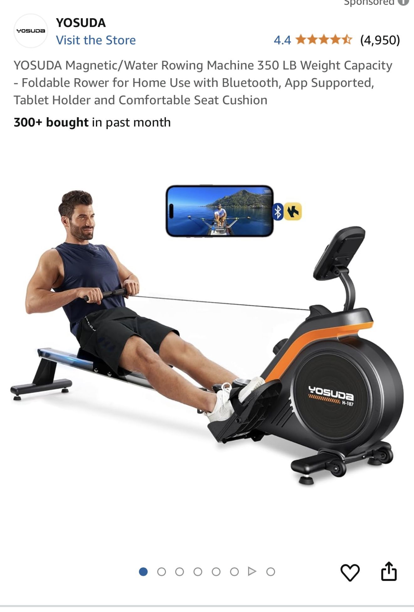 YOSUDA MAGNETIC/WATER ROWING MACHINE