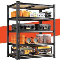 5 Tier Garage Shelves Adjustable Metal Shelf for Kitchen Basement Pantry 35.45" W x 17.72" D x 72.05" H