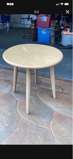 Round Wood Side Table Three Legs